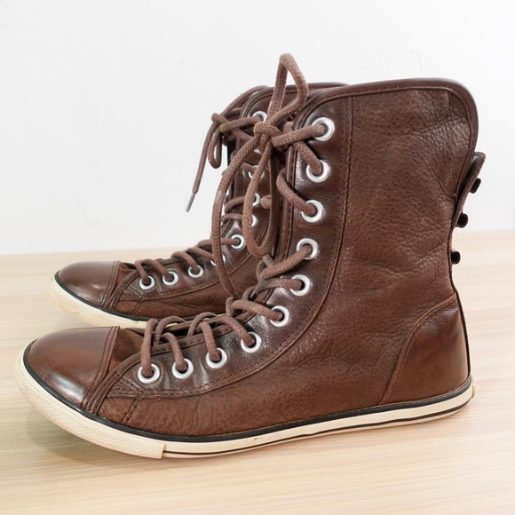 VTG CONVERSE All Stars Full Grain Leather High Top Sneaker 38 XHI